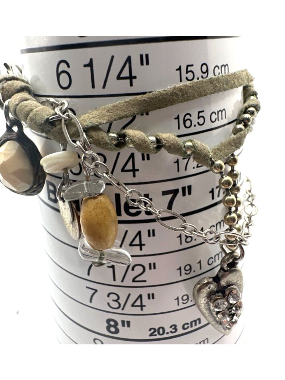 Eclectic Charm Bracelet Sandra Magsamen SM Assemblage Jewelry Trendy Layered - Picture 3 of 7
